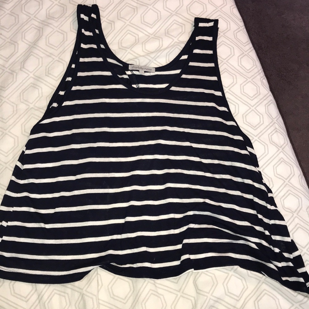 Charlotte Russe • Navy & White Stripped Tank